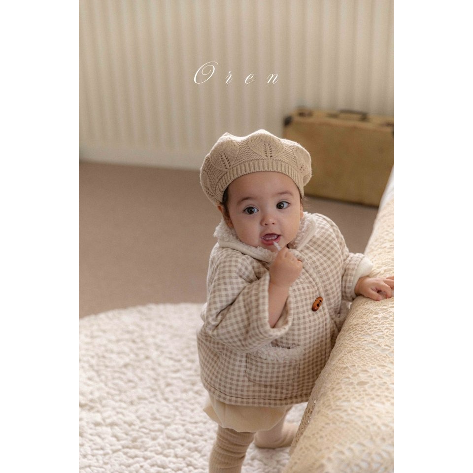 Oren 外套 오렌 치즈잇체크패딩점퍼베베-細節圖5