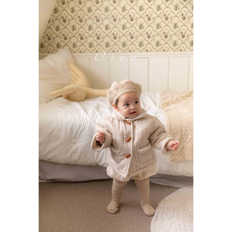 Oren 外套 오렌 치즈잇체크패딩점퍼베베-細節圖10