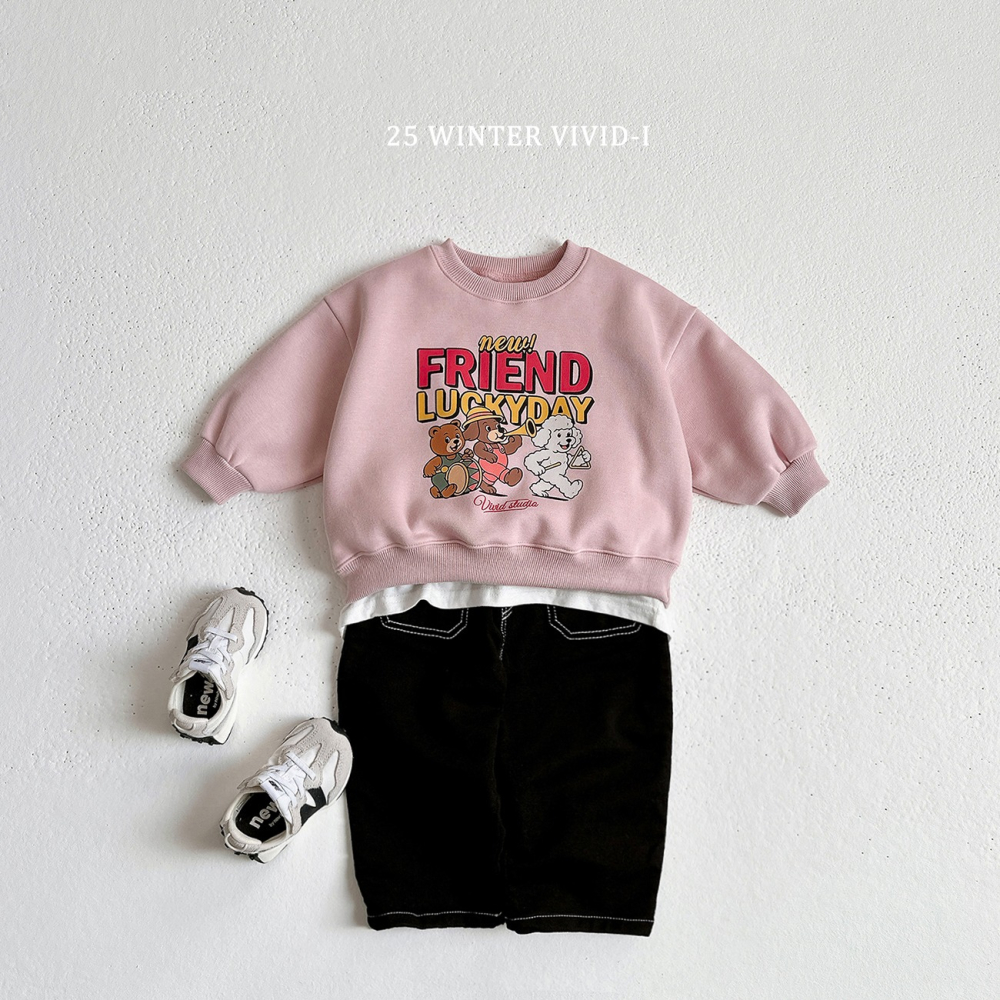 VIVID I 上衣 비비드아이 프렌즈팝아트맨투맨-細節圖5