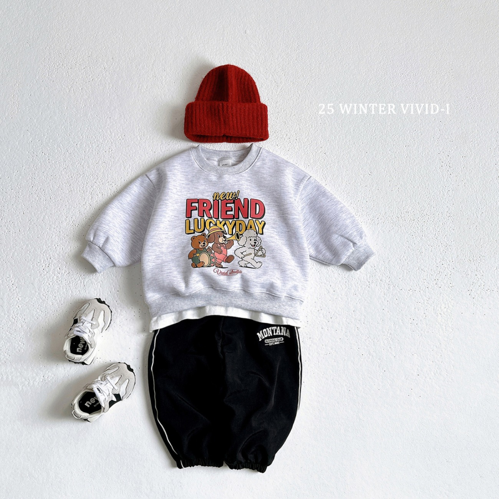 VIVID I 上衣 비비드아이 프렌즈팝아트맨투맨-細節圖7