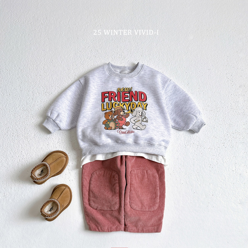 VIVID I 上衣 비비드아이 프렌즈팝아트맨투맨-細節圖8