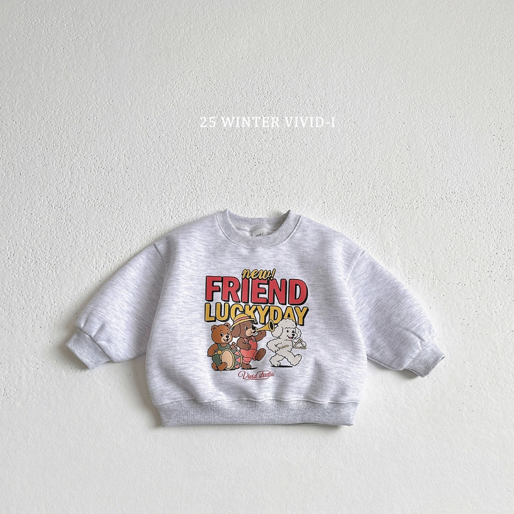 VIVID I 上衣 비비드아이 프렌즈팝아트맨투맨-規格圖11