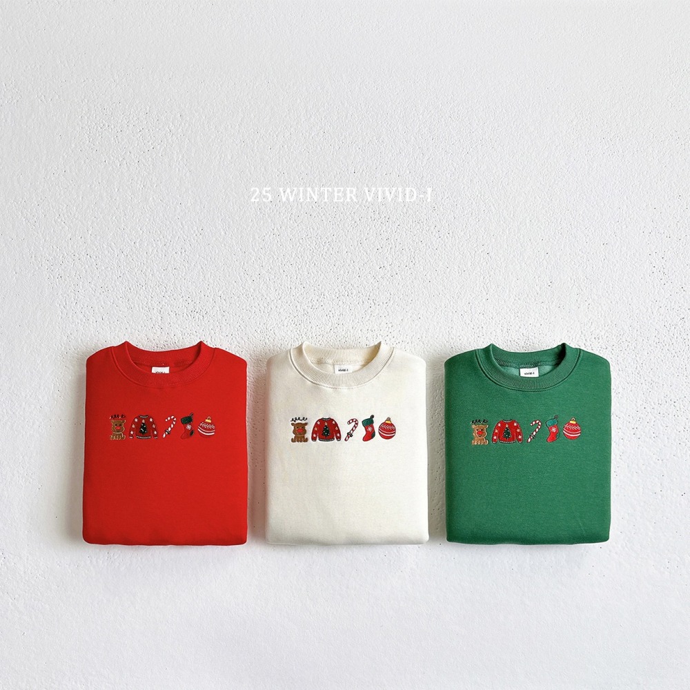 VIVID I 上衣 비비드아이 크리스마스미니맨투맨-細節圖2