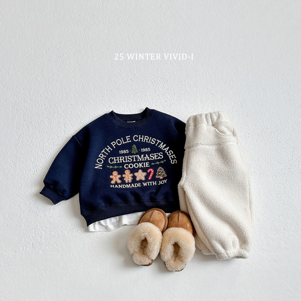 VIVID I 上衣 비비드아이 크리스마스쿠키맨투맨-細節圖6