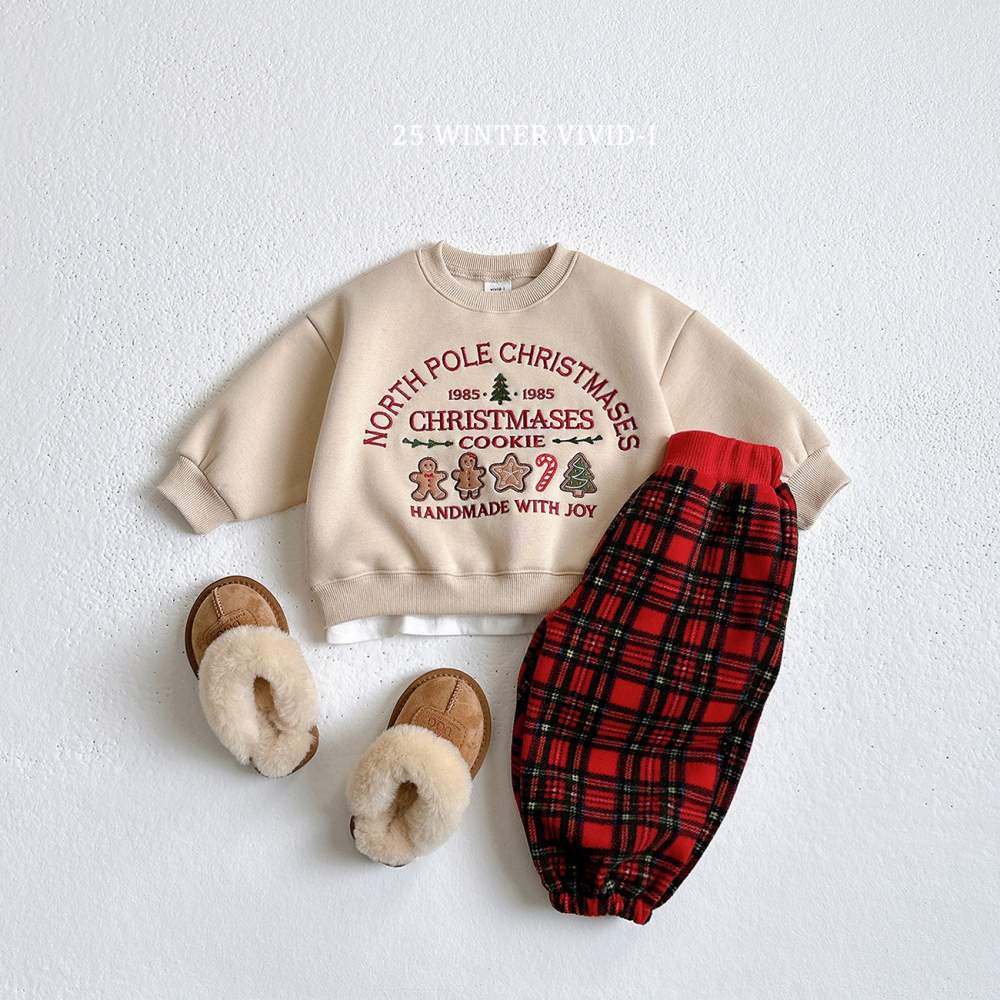 VIVID I 上衣 비비드아이 크리스마스쿠키맨투맨-細節圖10