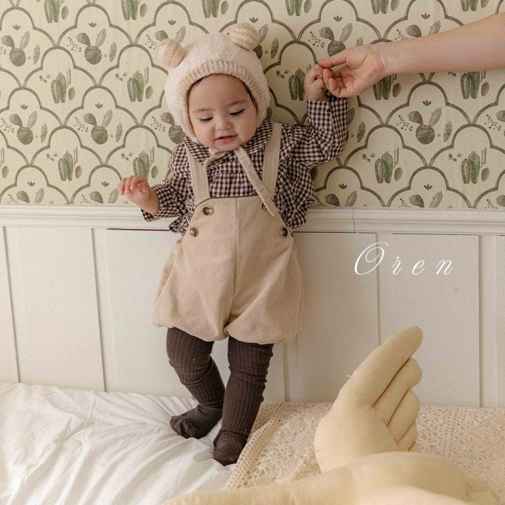 OREN 吊帶褲 褲子 오렌 기모스판멜빵바지-細節圖2