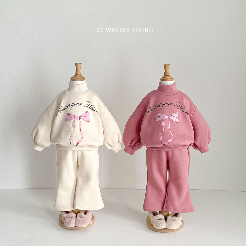 VIVID I 套裝 上下 비비드아이 리본나팔기모상하-細節圖6