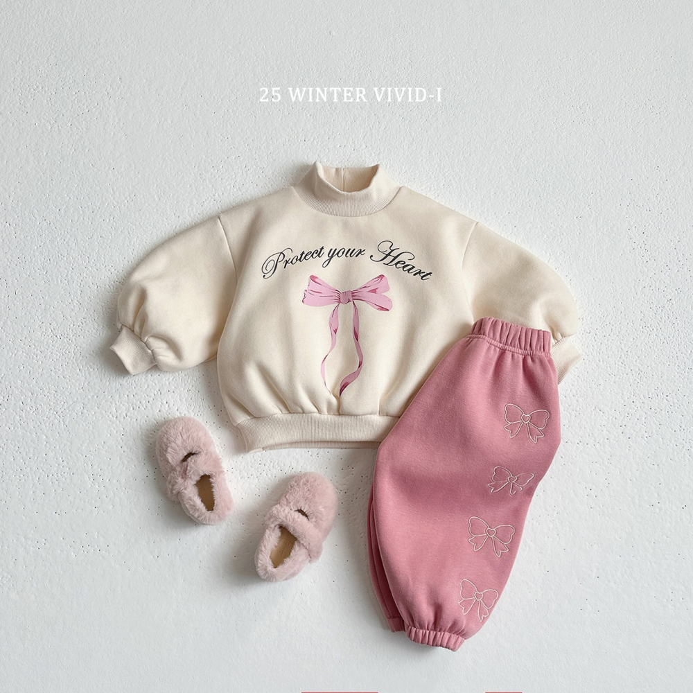 VIVID I 套裝 上下 비비드아이 리본나팔기모상하-細節圖8