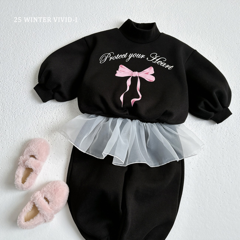 VIVID I 套裝 上下 비비드아이 리본나팔기모상하-細節圖10