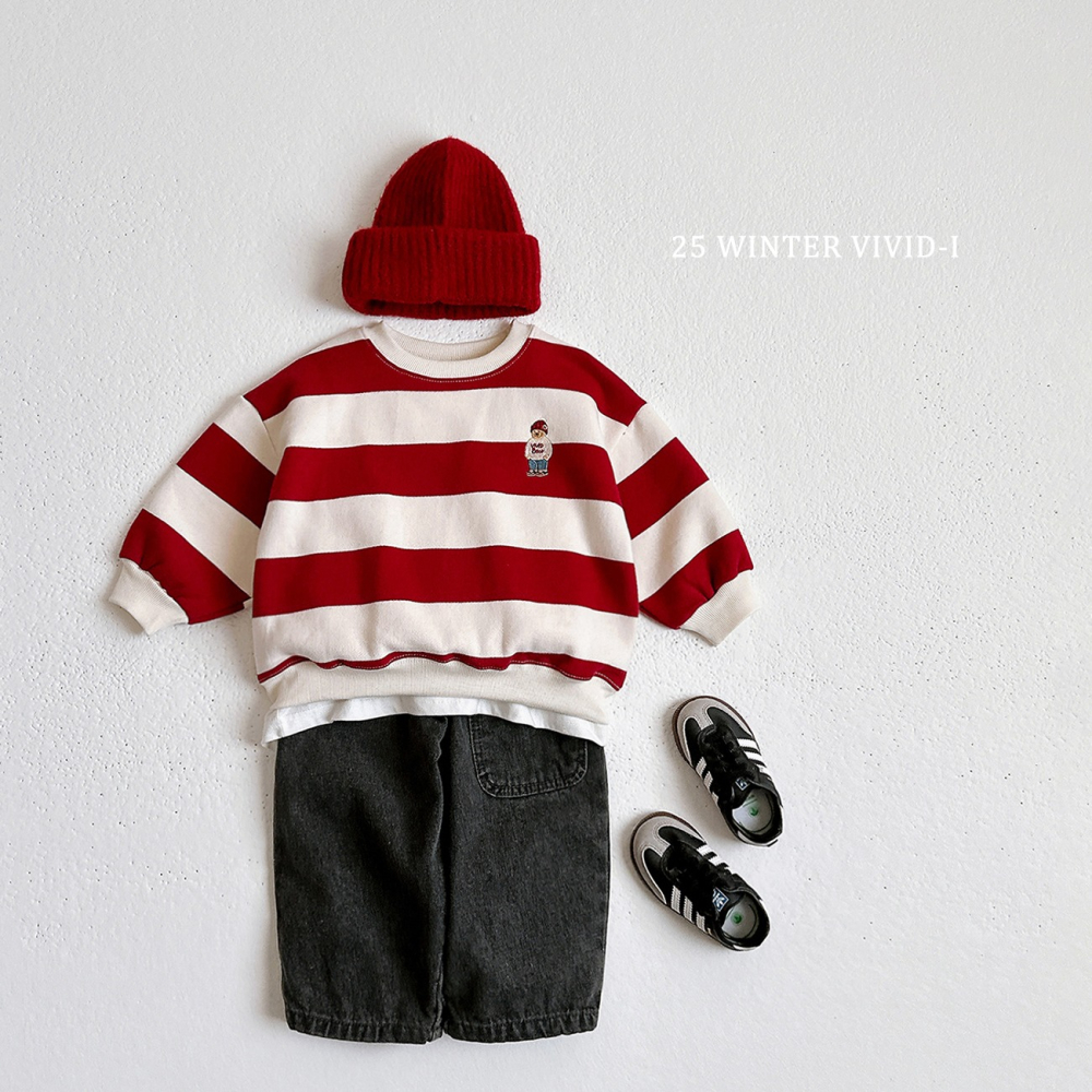 VIVID I 上衣 비비드아이 기모왕단가라맨투맨-細節圖5