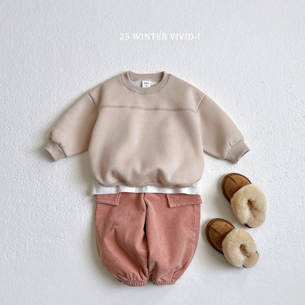 VIVID I 上衣 비비드아이 기모스티치맨투맨-細節圖7