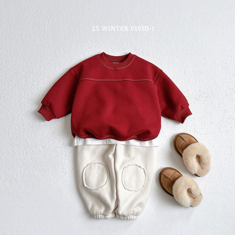 VIVID I 上衣 비비드아이 기모스티치맨투맨-細節圖11