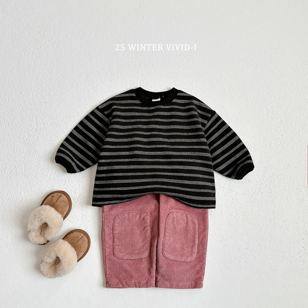 VIVID I 上衣 비비드아이 기모멀티줄맨투맨-細節圖7