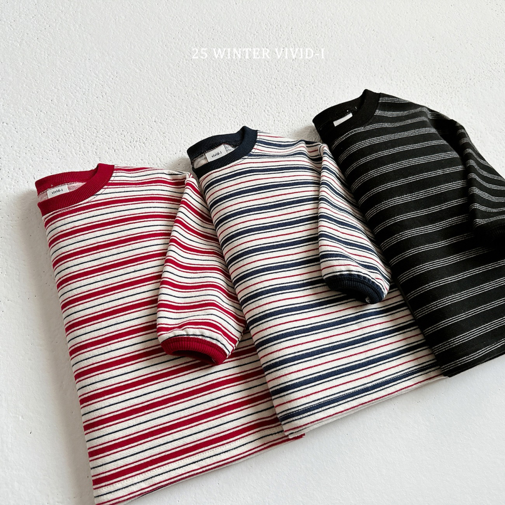 VIVID I 上衣 비비드아이 기모멀티줄맨투맨-細節圖10