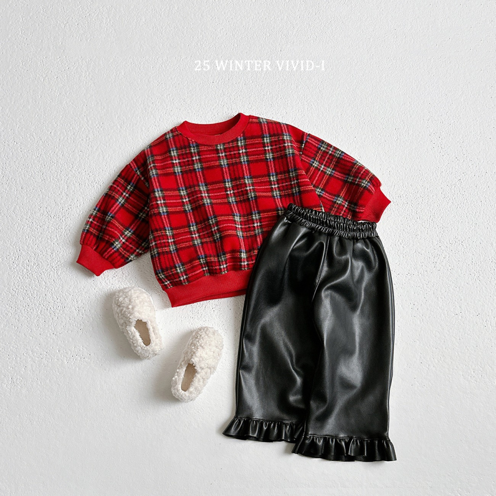 VIVID I 褲子 비비드아이 기모가죽프릴바지-細節圖2