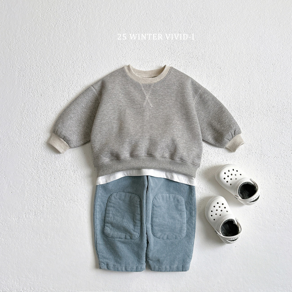 VIVID I 上衣 비비드아이 가이롭배색맨투맨-細節圖3