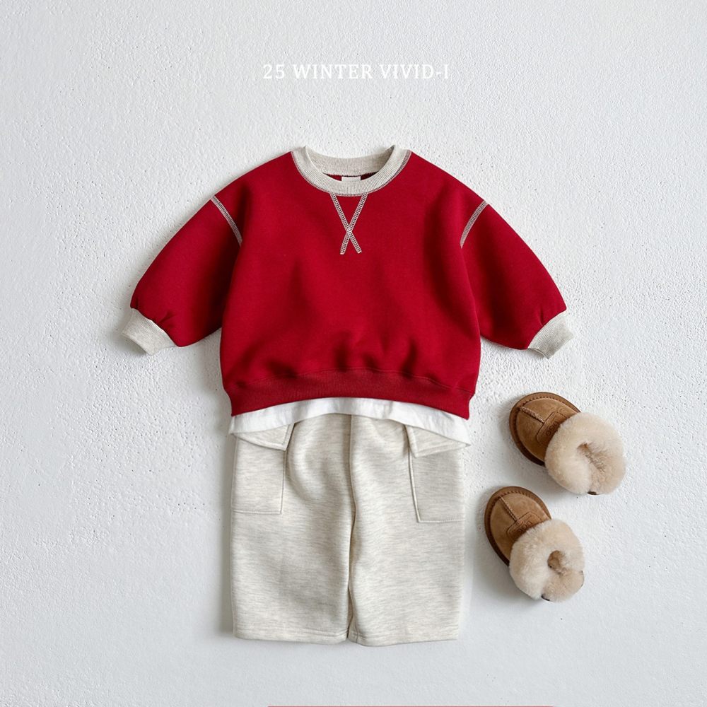 VIVID I 上衣 비비드아이 가이롭배색맨투맨-細節圖8