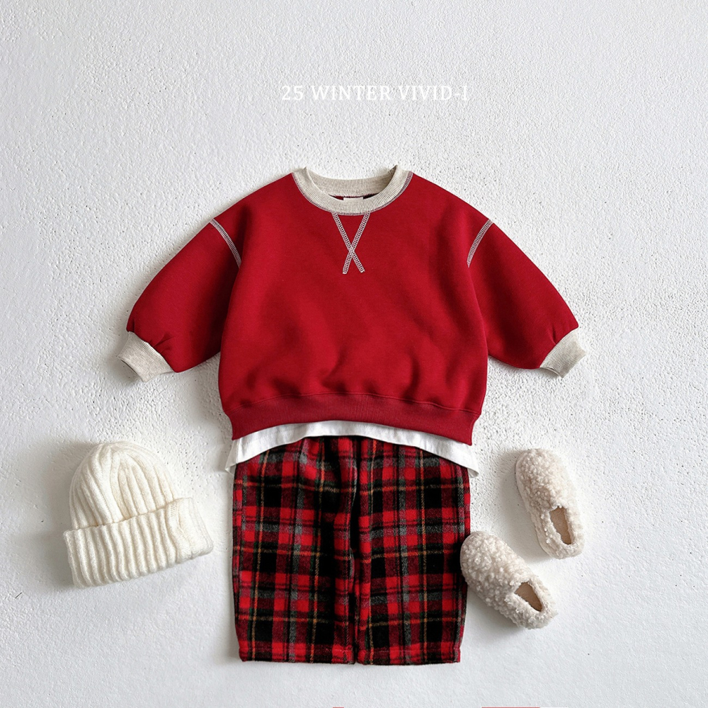 VIVID I 上衣 비비드아이 가이롭배색맨투맨-細節圖10