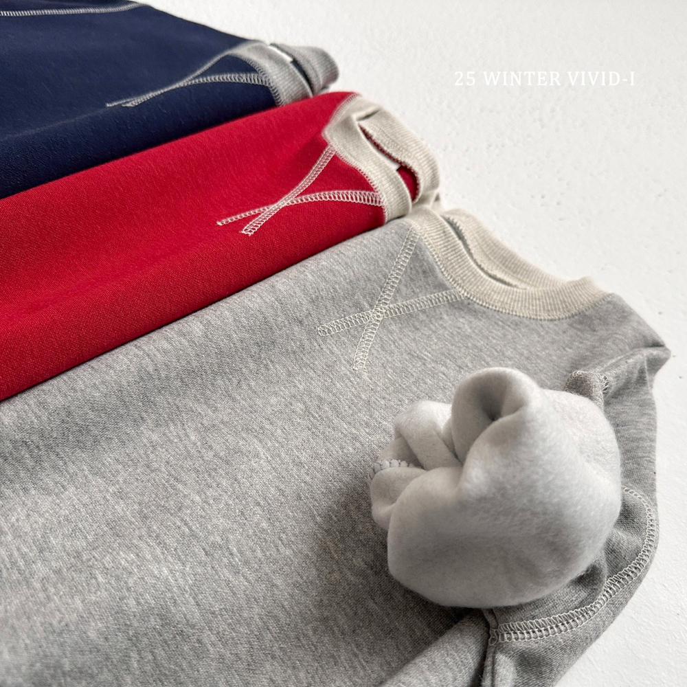 VIVID I 上衣 비비드아이 가이롭배색맨투맨-細節圖11