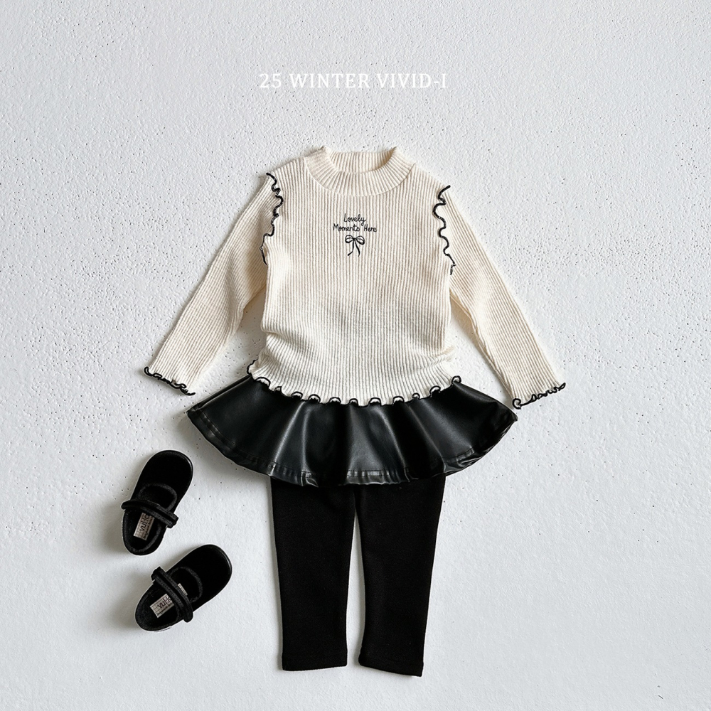 VIVID I 上衣 비비드아이 겨울러브골지티-細節圖2