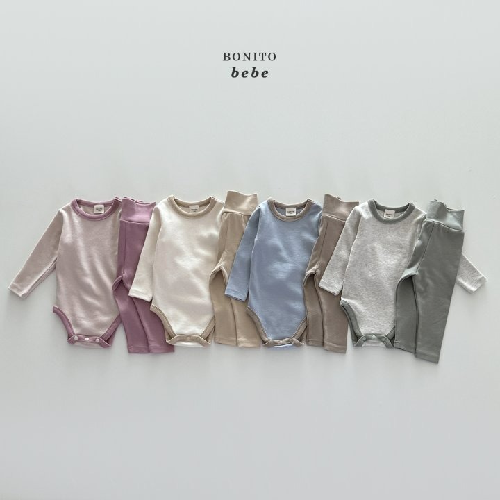 Bonitobebe 套裝 包屁衣&褲子 보니토베베 (베베)기획윈터실내복슈트세트-細節圖2