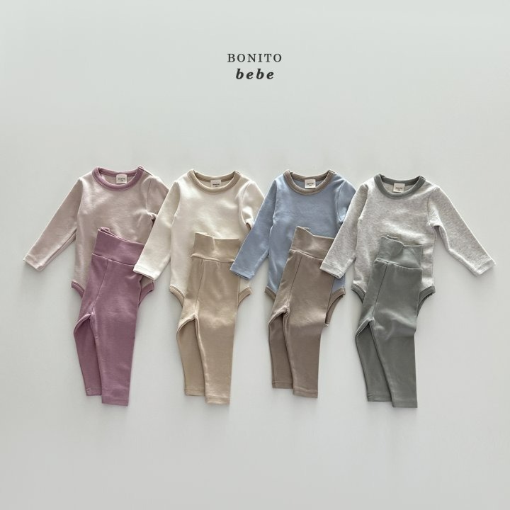 Bonitobebe 套裝 包屁衣&褲子 보니토베베 (베베)기획윈터실내복슈트세트-細節圖3