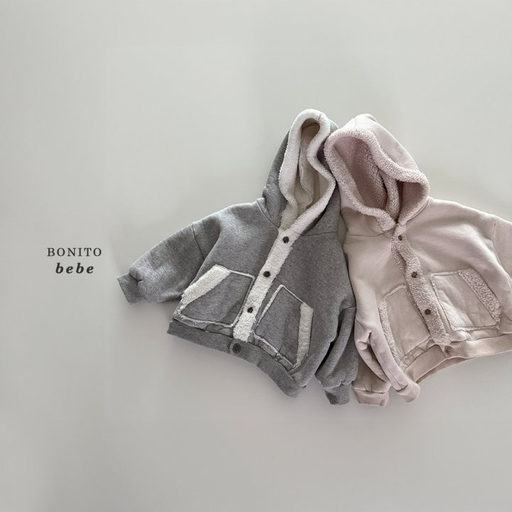 Bonitobebe 開襟衫 보니토베베 (베베)데끼보아후드가디건-細節圖2