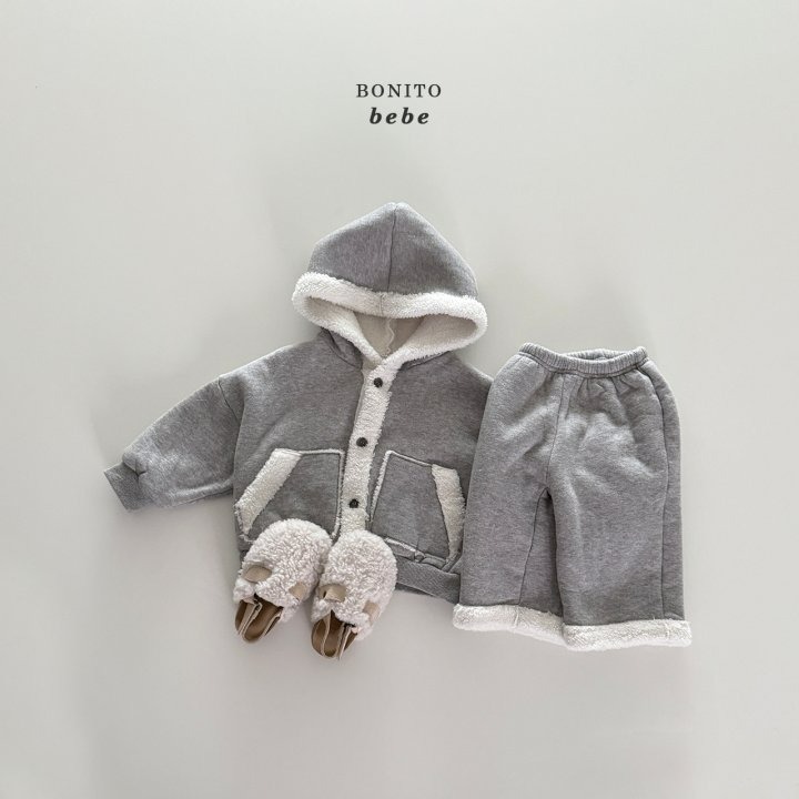 Bonitobebe 開襟衫 보니토베베 (베베)데끼보아후드가디건-細節圖5