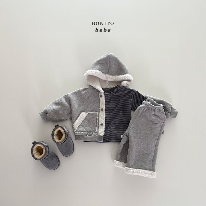 Bonitobebe 開襟衫 보니토베베 (베베)데끼보아후드가디건-細節圖7