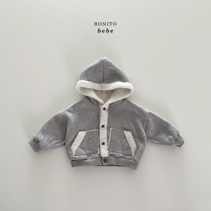 Bonitobebe 開襟衫 보니토베베 (베베)데끼보아후드가디건-規格圖10