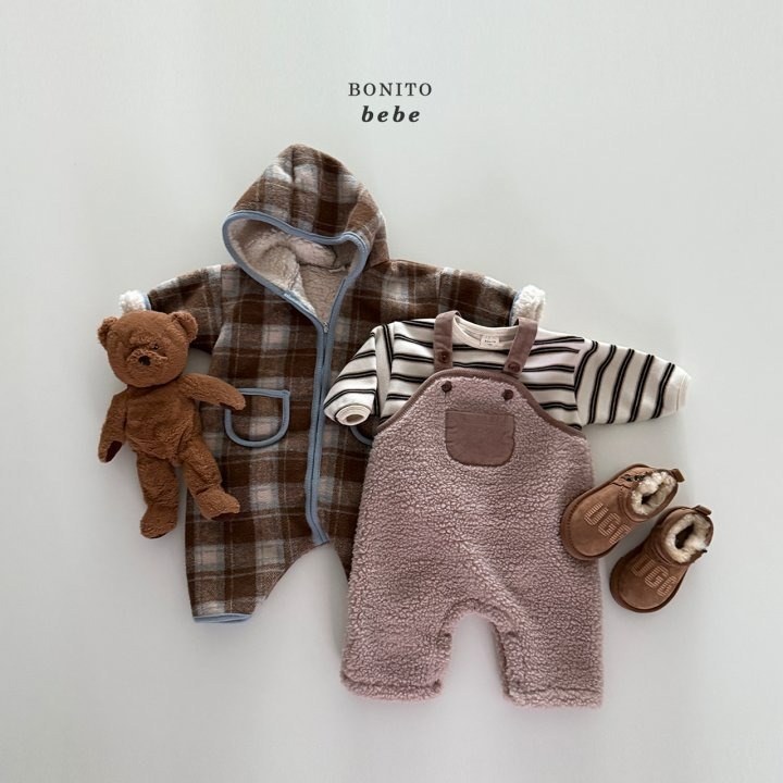 Bonitobebe 包屁衣 보니토베베 (베베)체크덤블후드슈트-細節圖10