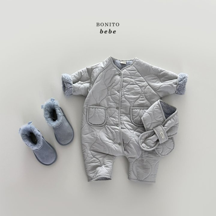 Bonitobebe 包屁衣 含圍巾 보니토베베 (베베)퀼팅목도리슈트세트-細節圖5