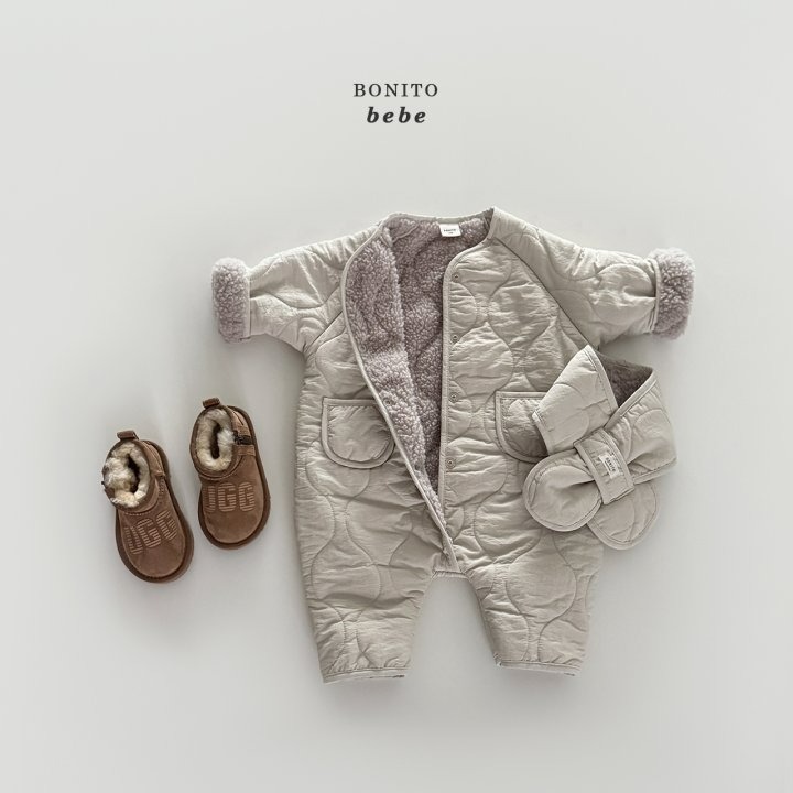 Bonitobebe 包屁衣 含圍巾 보니토베베 (베베)퀼팅목도리슈트세트-細節圖8