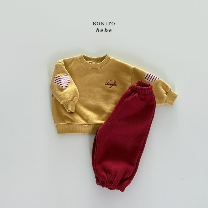 Bonitobebe 上衣 보니토베베 (베베)하트빵떡맨투맨-細節圖5