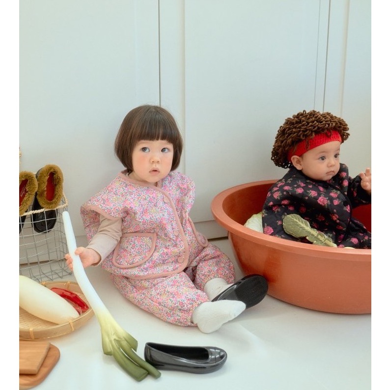 Oottbebe 오뜨베베 花背心套裝 上下 김정상하세트-細節圖2