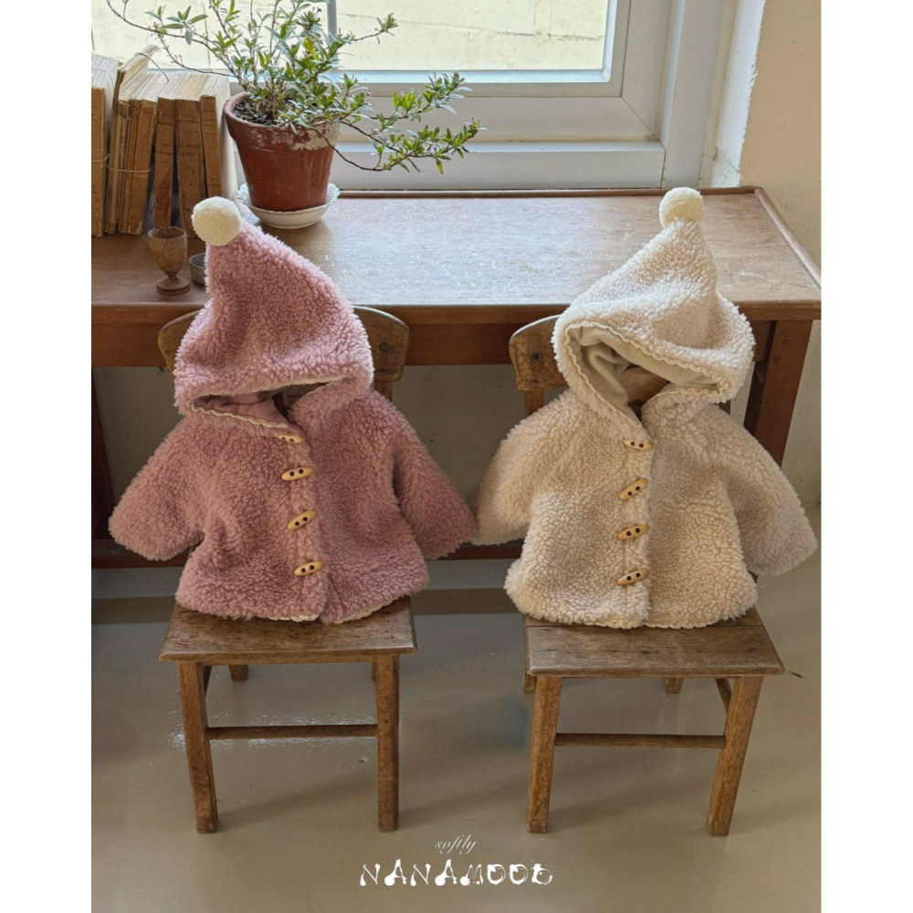 BananaJ 外套 바나나제이 베베꼬깔몽글코트-細節圖2