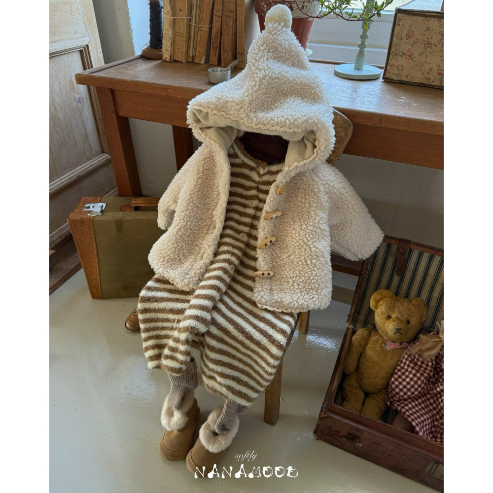 BananaJ 外套 바나나제이 베베꼬깔몽글코트-細節圖5