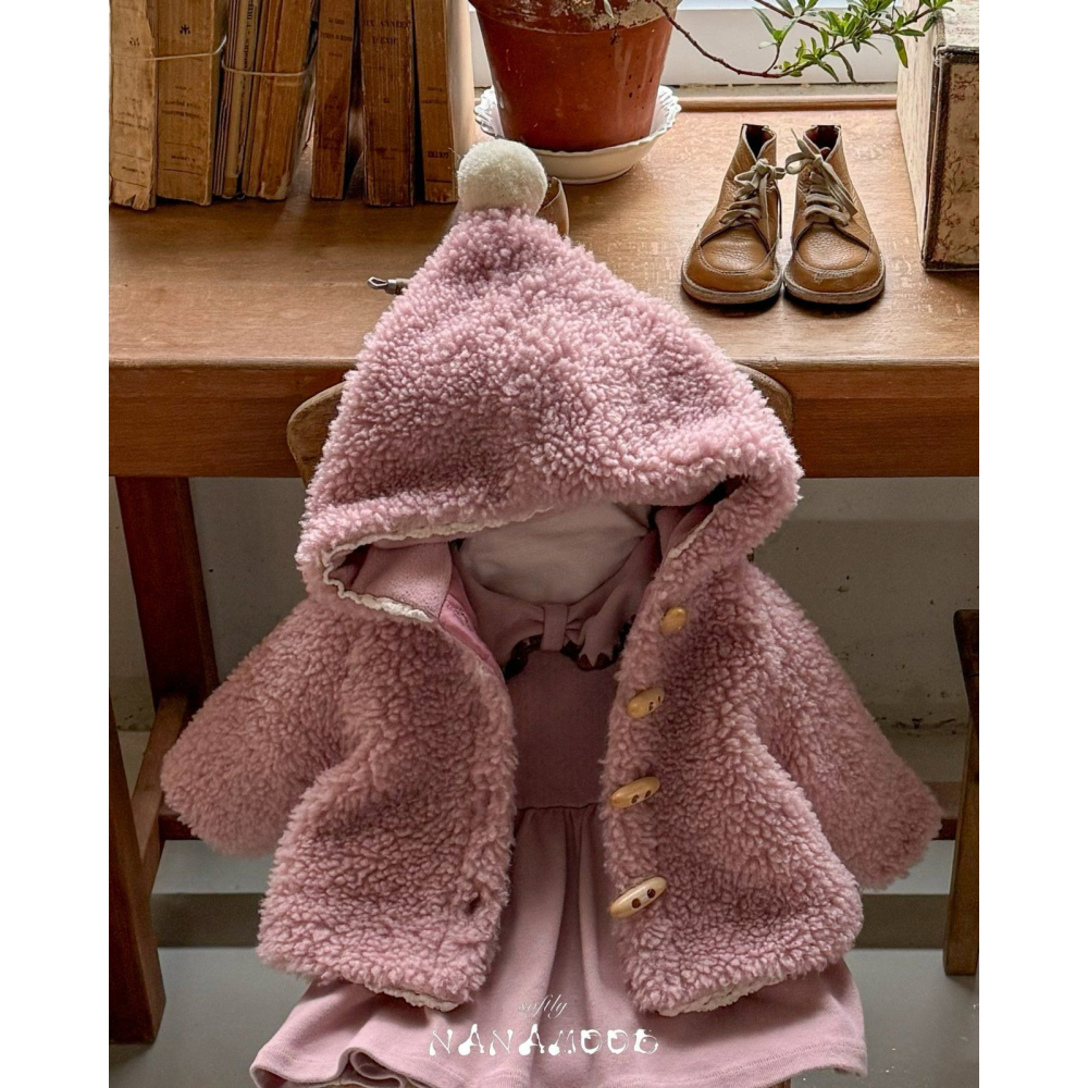 BananaJ 外套 바나나제이 베베꼬깔몽글코트-細節圖10