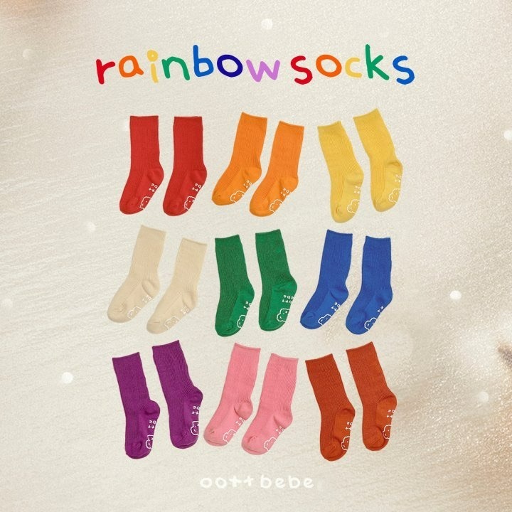 Oottbebe 襪子 오뜨베베 레인보우삭스-細節圖2