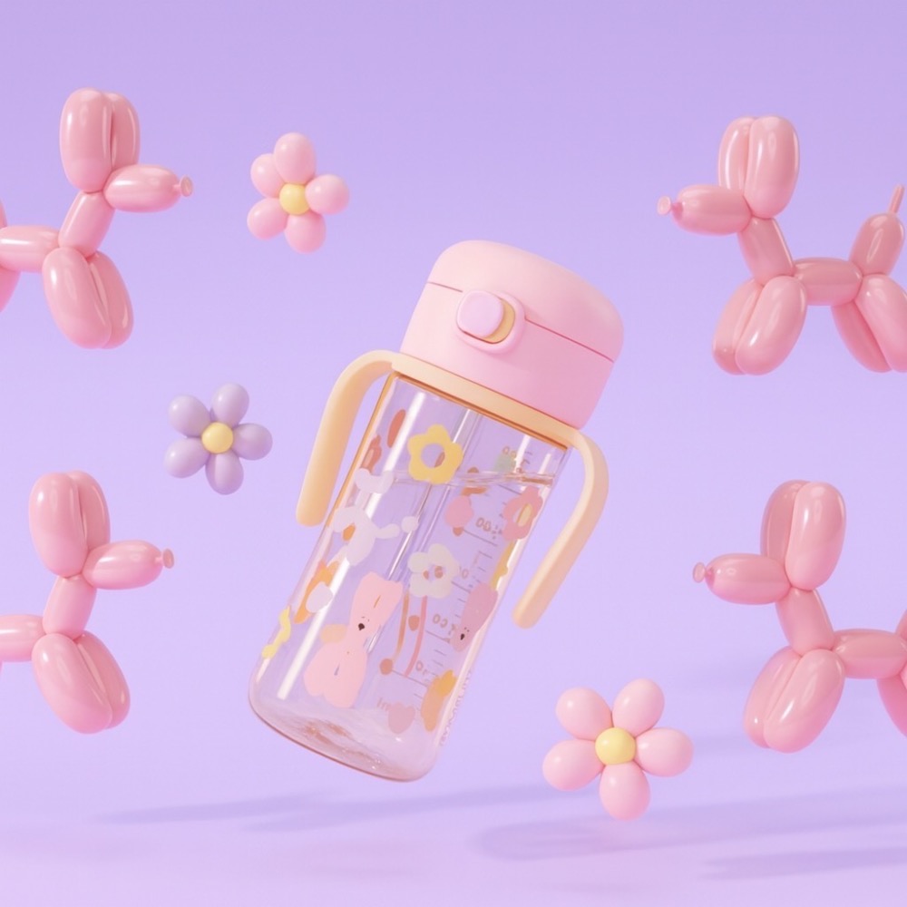 韓國 Moyuum 新款防漏櫻花粉水壺 學習杯-細節圖4