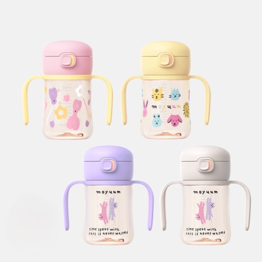 韓國 Moyuum 新款防漏櫻花粉水壺 學習杯-規格圖5