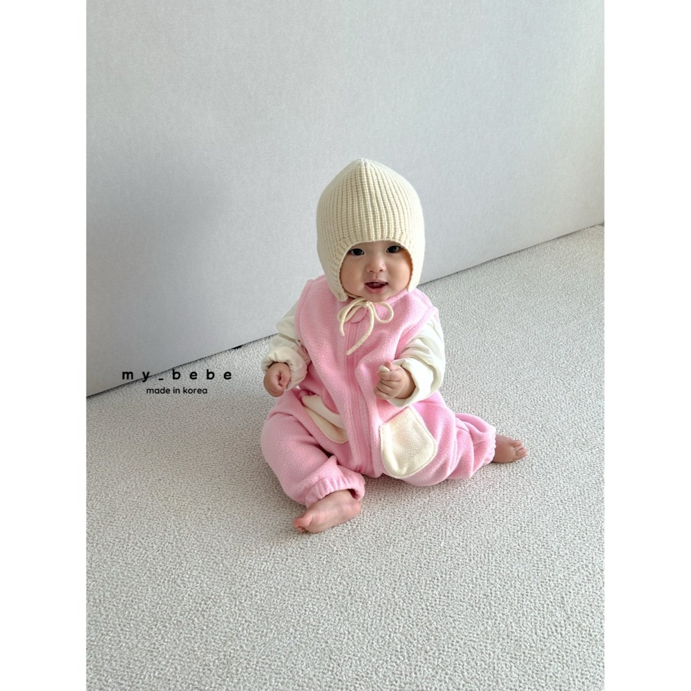 Mybebe 吊帶褲 마이베베 후리스오버롤-細節圖3