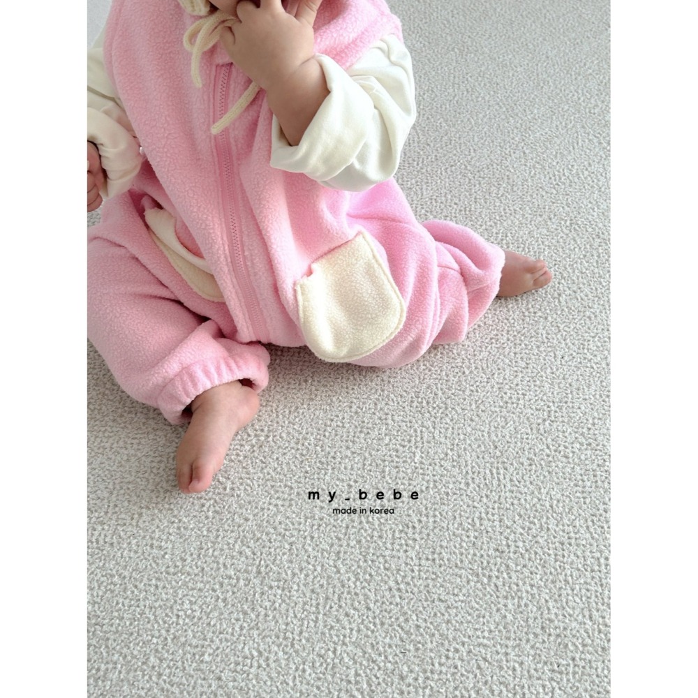 Mybebe 吊帶褲 마이베베 후리스오버롤-細節圖5