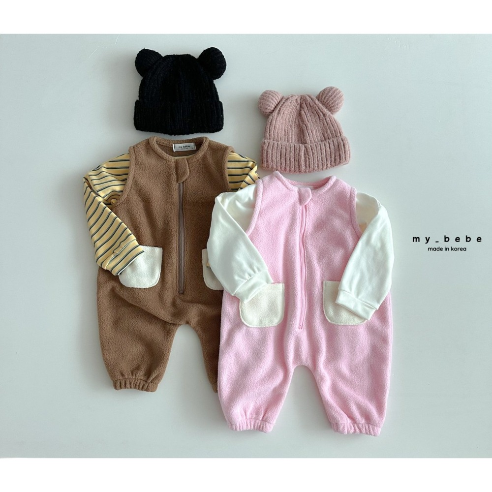 Mybebe 吊帶褲 마이베베 후리스오버롤-細節圖7