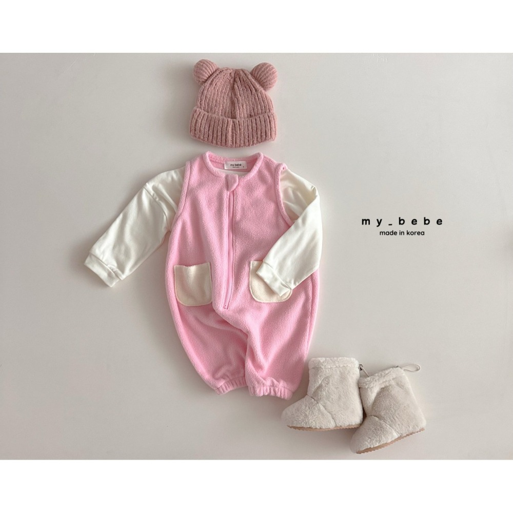 Mybebe 吊帶褲 마이베베 후리스오버롤-細節圖9