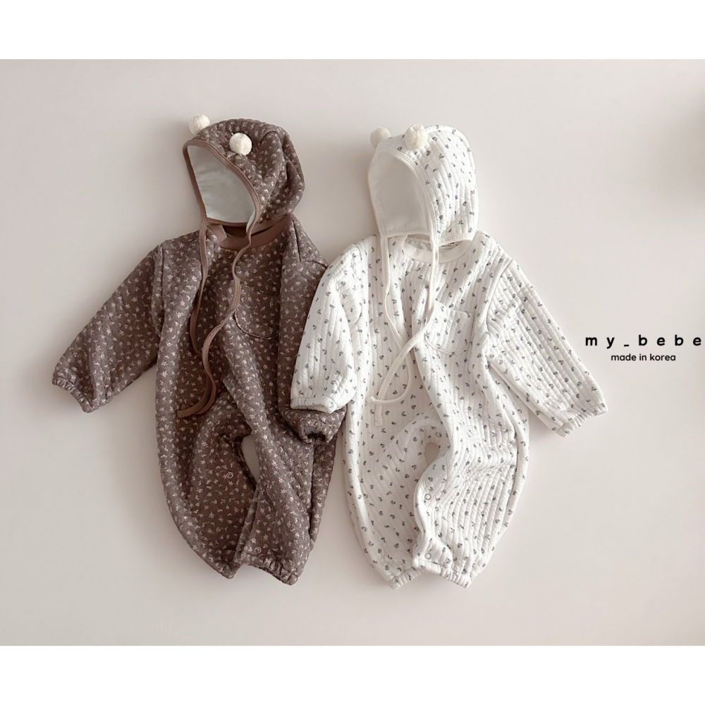 Mybebe 套裝 包屁衣 含帽 마이베베 누빔바디슈트세트(방울보넷세트)-細節圖9