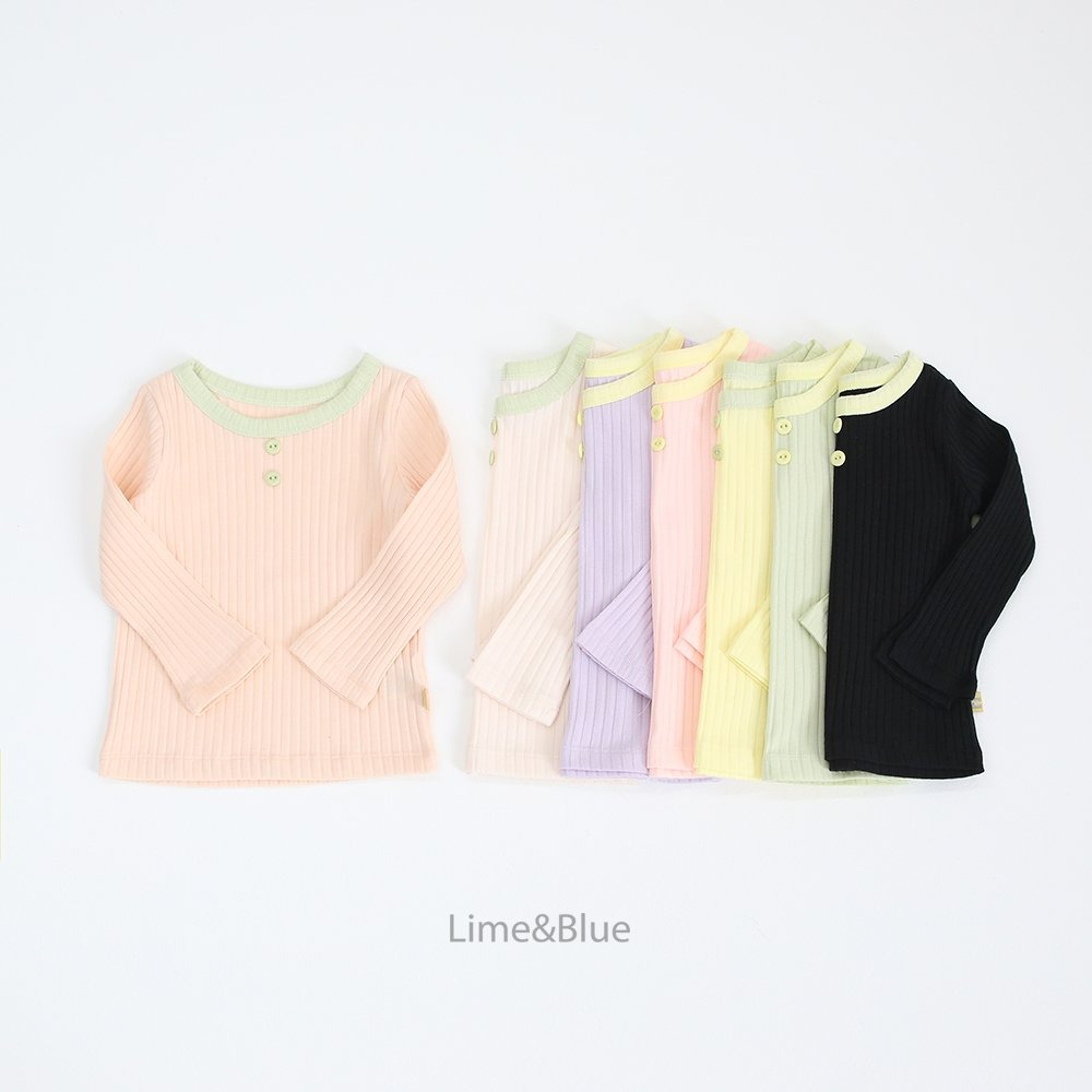 Lime&Blue 套裝 上下 Kids 라임앤블루 슈크림모달골지실내복-細節圖2