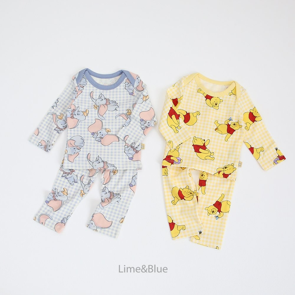 Lime&Blue 套裝 上下 bebe 라임앤블루 체크프렌즈베이비세트-細節圖3