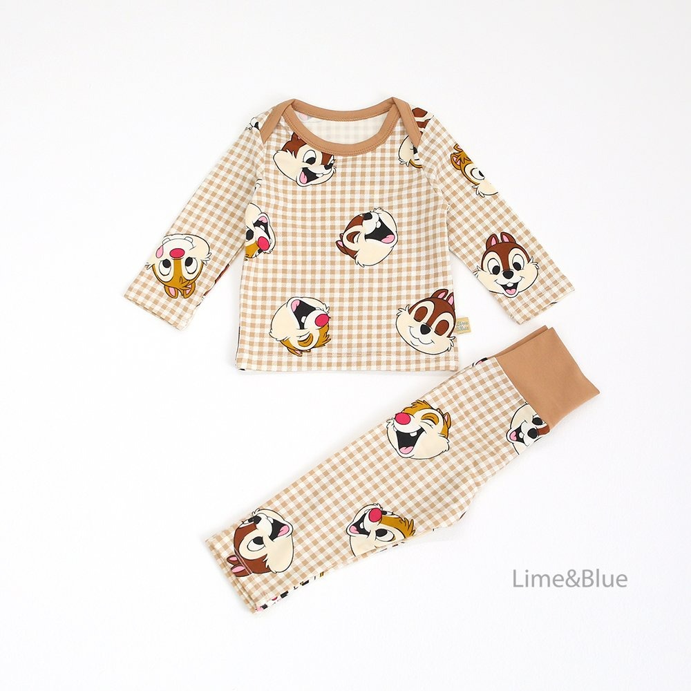 Lime&Blue 套裝 上下 bebe 라임앤블루 체크프렌즈베이비세트-規格圖8