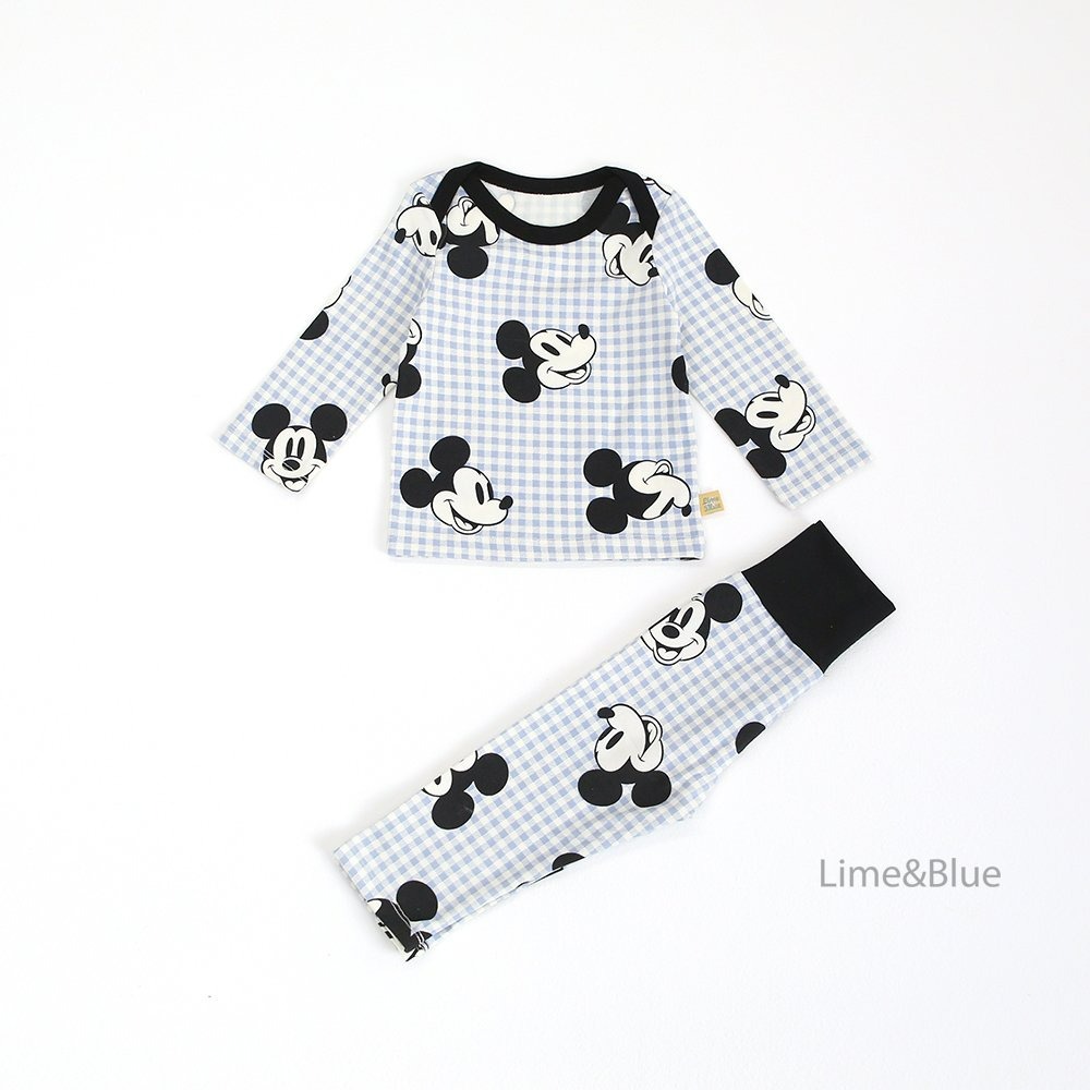 Lime&Blue 套裝 上下 bebe 라임앤블루 체크프렌즈베이비세트-規格圖8